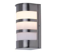 Faretto da parete luce esterna porta d'ingresso luce per facciate applique da parete in acciaio inox per la tua terrazza, bianco argento, 1x E27, HxL 23x13 cm