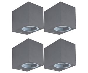 Faretto da parete per esterni luce per porta d'ingresso luce per facciate antracite applique per la tua terrazza, telecomando cambia colore dimmerabile, 1x LED RGB 3,5W, LxA 6x8,1 cm, set da 4