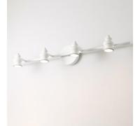 Faretto da Parete Regolabile Bianco per Il Bagno, Lampada da Specchio e Lampada da Quadro, luci Moderne per specchi Frontali per spogliatoio, Bagno, Guardaroba (4 luci)