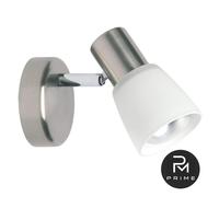 Faretto da Parete Spot Brilliant Luca E14 40W Orientabile Metallo Cromo Bianco