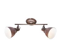 Faretto da soffitto a 2 fiamme per soggiorno Lampada da soffitto color ruggine Lampada da soffitto, metallo, 2x E14, LxH 45 x 21 cm