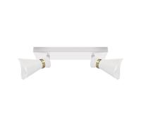 Faretto da soffitto a 2 luci in alluminio L: 25 cm piccolo orientabile E14 in oro bianco Lampada da soffitto soggiorno Luce da soffitto corridoio