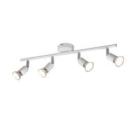 Faretto da soffitto a 4 luci, in metallo, bianco opaco, larghezza 50 cm