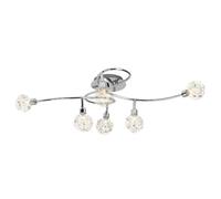 faretto da soffitto a 6 fiamme - faretto da soffitto chic con teste | Faretto da soffitto, larghezza 110 cm, 6 x G9, 33 W, teste orientabili, metallo/vetro