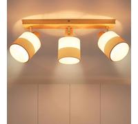 Faretto da soffitto a LED 1/2/3/4 fiamme lampada da corridoio - plafoniera lampada da soffitto in legno E14 vintage orientabile 350° faretto da soffitto retrò faretto da parete camera da letto cucina,