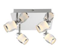 Faretto da soffitto a LED da 20 Watt Lampada in vetro cromato per soggiorno, sala da pranzo, camera da letto Globo 56549-4