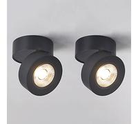 Faretto da soffitto a LED Faretto orientabile a montaggio superficiale regolabile Illuminazione spot da parete per interni Lampada orientabile, Faretti direzionali con alloggiamento in alluminio 7W Mi