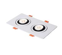 Faretto da Soffitto A LED Minimalista Nordico con Doppia Testa, Lampadina COB, Faretto da Parete, Lampada Audace, Lampada A Griglia, Faretto Moderno Girevole, Bianco, Att-White light-7w