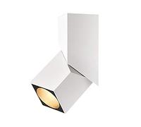 Faretto da soffitto a soffitto quadrato nordico con luce ad angolo regolabile a LED per montaggio su superficie Faretto da parete con soffitto inclinato bianco nero lucido Faretto da incasso (Colore :