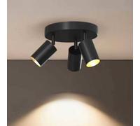 Faretto da soffitto Calex GU10, nero, Ø 20 cm, a 3 luci, metallo Calex