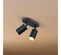 Faretto da soffitto Calex GU10, nero, lunghezza 21 cm, a 2 luci, metallo Calex