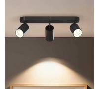 Faretto da soffitto Calex GU10, nero, lunghezza 37 cm, a 3 luci, metallo Calex