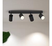 Faretto da soffitto Calex GU10, nero, lunghezza 49 cm, a 4 luci, metallo Calex