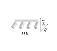Faretto da soffitto IDEAL LUX Dynamite Round nero 38 cm a 4 luci IDEAL LUX