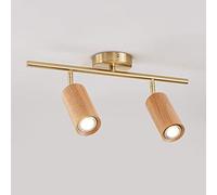 Faretto da soffitto in Legno con Illuminazione a Binario Fisso a LED, orientabile a 360°+180°, Montaggio in Superficie, faretto direzionale, lampade da soffitto/Parete per Uso Commerciale, d