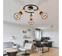 Faretto Da Soffitto Lampada Da Pranzo Regolabile In Legno Chiaro Nero D Big.Ligt [EEK: Non valutato]