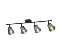 Faretto Da Soffitto Lampada Nera Grigia B: 83 Cm 4X E14 Regolabile Vetro Metallo