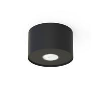 Faretto Da Soffitto Lampada Rotonda Ø 12,7 Cm H: 8 Cm Nero GU10 Piatto Cilindro