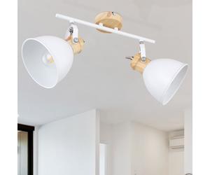 Faretto da soffitto lampada sala da pranzo luce binario legno ottica lampada faretto mobile in set incl. lampadina LED