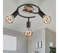 Faretto da Soffitto Lampada Spot Regolabile Soggiorno Legno Nero Big.ligt [EEK: Non valutato]