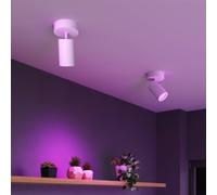 Faretto da soffitto LED Calex Smart, bianco, Ø 10 cm, a 10 luci, GU10-LED RGBW Calex