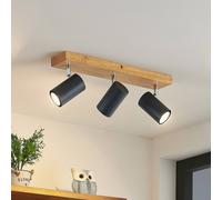 Faretto da soffitto Lindby Maniva, 44 cm, a 3 luci, nero, GU10 LINDBY