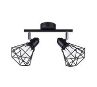 Faretto da Soffitto Metallo Nero L: 31 CM E27 Regolabile Retrò Plafoniera Spot