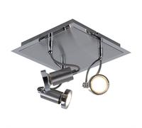 Faretto da soffitto orientabile Faretti da soffitto a LED lampada da soffitto angolare cromo argento 3 fiamme per regolare, cromo, acciaio spazzolato, 3x 3W 3x 240Lm bianco caldo, LxP 23x23 cm