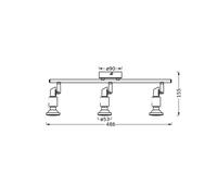 Faretto da soffitto OSRAM, nero, a 3 luci, metallo, GU10-LED 927 dimmerabile Osram