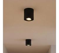 OSRAM Spot Surface faretto rotondo da soffitto, nero, con attacco GU10, compatibile con lampada normale o smart, angolo di emissione della luce flessibile, protezione IP20, alta qualità