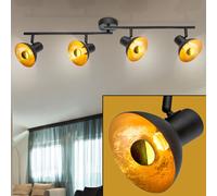 Faretto da Soffitto Plafoniera Lampada Letto Oro Nero LED Punti Mobile [EEK: F]