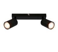 Faretto da soffitto plafoniera LED 2 luci GU10 orientabile corridoio nero