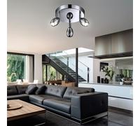 Faretto da Soffitto Plafoniera LED Cromo Lampada da Cucina Mobile D 20 CM