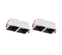 Faretto da soffitto Quadrato, faretto da Incasso a LED, Illuminazione da Interno, alloggiamento in Alluminio, 2 faretti direzionali da 7 W e 95 Ra per Galleria, Soggiorno, corridoio, Camera da Le