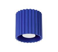 Faretto da soffitto rotondo scanalato moderno, blu oltremare, 10 cm, 1xGU10 10W