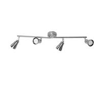 Faretto da soffitto spot bar lampada spot lampada spot Plafoniera LED, 4 faretti mobili, alpacca opaca, 4x LED 3W 280lm 3000K, LxPxH 62.5x8x16cm