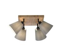 Faretto da Soffitto Tessuto E27 4-flammig B:59 CM Natura Taupe Nero Plafoniera