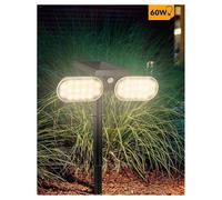 FARETTO DOPPIO A LED SNODABILE RICARICABILE PANNELLO SOLARE PICCHETTO YH0518-PIR