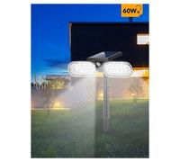 FARETTO DOPPIO A LED SNODABILE RICARICABILE PANNELLO SOLARE PICCHETTO YH0518-PIR