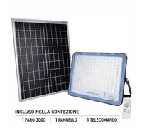Faretto Esterno con Pannello Solare 3000W LED Crepuscolare con Telecomando new