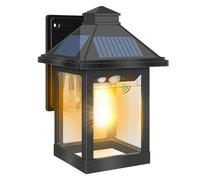 Faretto Esterno Solare, COLBOR Applique da Parete Vintage con Sensore di Movimento 3 Modalità Lanterna Decorativo Impermeabile IP65 per Patio Giardino Garage(1 Pcs), Faretto-LED-Esterno-Solare-Lampada