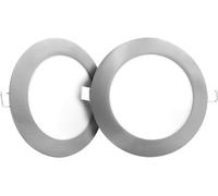 Faretto Faro Led Incasso Tondo Bordo Alluminio Satinato 12w18w Luce Soffitto 2PZ [EEK: A]