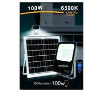 FARETTO FARO LED SOLARE 100 WATT CON TELECOMANDO IP65 LUCE FREDDA 6500K FSO-100W