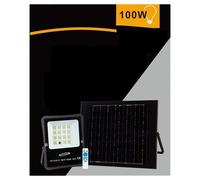 FARETTO FARO LED SOLARE 100W TELECOMANDO IP65 LUCE BIANCA FREDDA 6500K S01F-100W