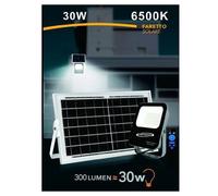 FARETTO FARO LED SOLARE 30W CON TELECOMANDO IP65 LUCE BIANCO FREDDA 6500K FSO30W