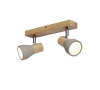 Lindby Filiz fatto, a 2 luci, 27 cm, legno, cemento, E14 LINDBY