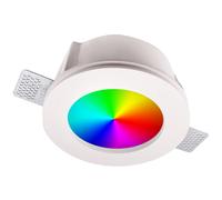 Faretto gesso tondo RGB lampada GU10 6W incasso scomparsa 125mm diffusore opaco [EEK: A+]