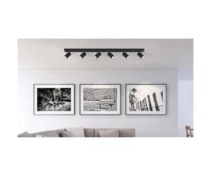 Faretto Globo Robby a 6 luci nero opaco 1150x60x120 mm Nero opaco
