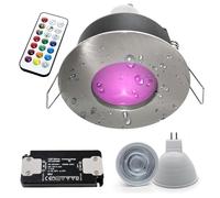 Faretto grigio spazzolato incasso IP65 Led cromoterapia box doccia LED RGBW RGBW 6W GU5.3 12V alimentatore incluso doccia sensoriale bagno turco vasca giochi effetti luce [DIMMERABILE]