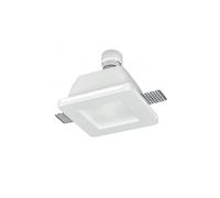 FARETTO IN GESSO DA INCASSO SNOW QUADRATO CON VETRINO GI10 DIMENSIONI 12X12CM